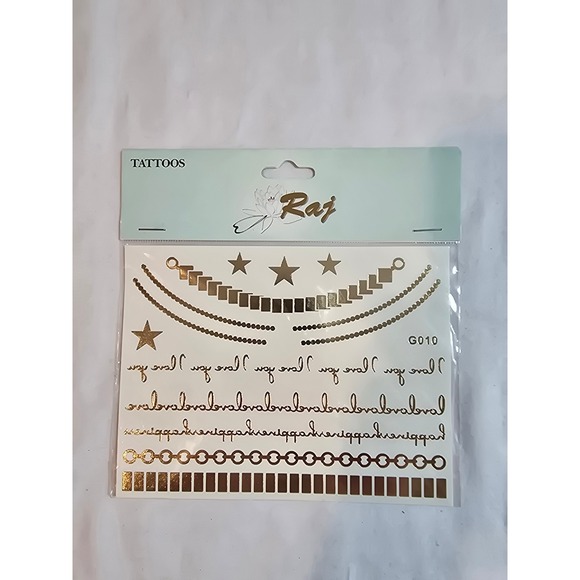 Raj Metallic Temporary Tattoos Gold Silver Body Art  Designs‎ - Picture 7 of 10